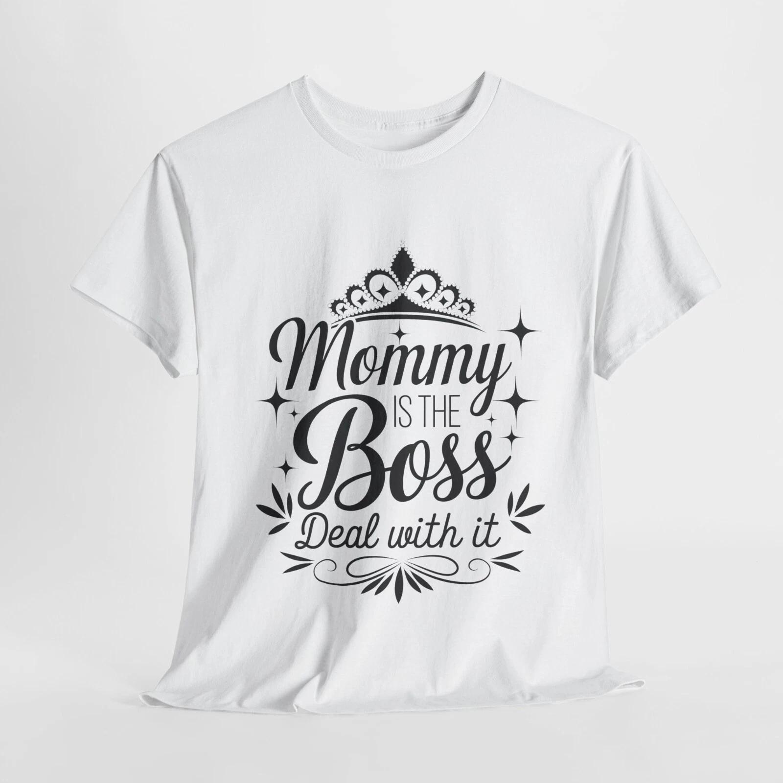 Мама - Босс Унисекс Футболка из Плотного Хлопка - Веселый и Игривый Подарок для Мам S