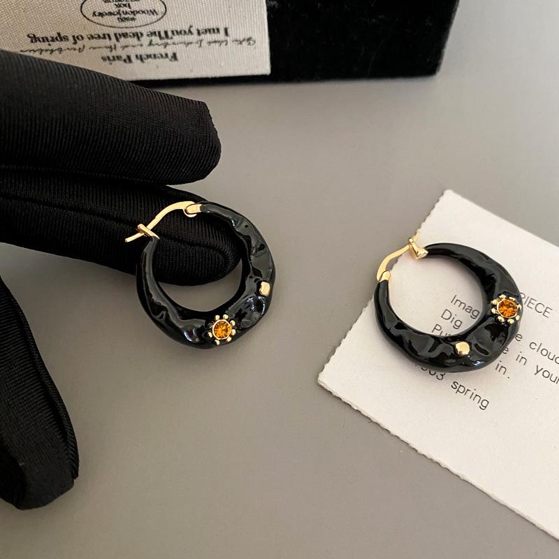 Vintage Emaille Tropfen Unregelmäßige Kreis Ohrringe Für Frauen