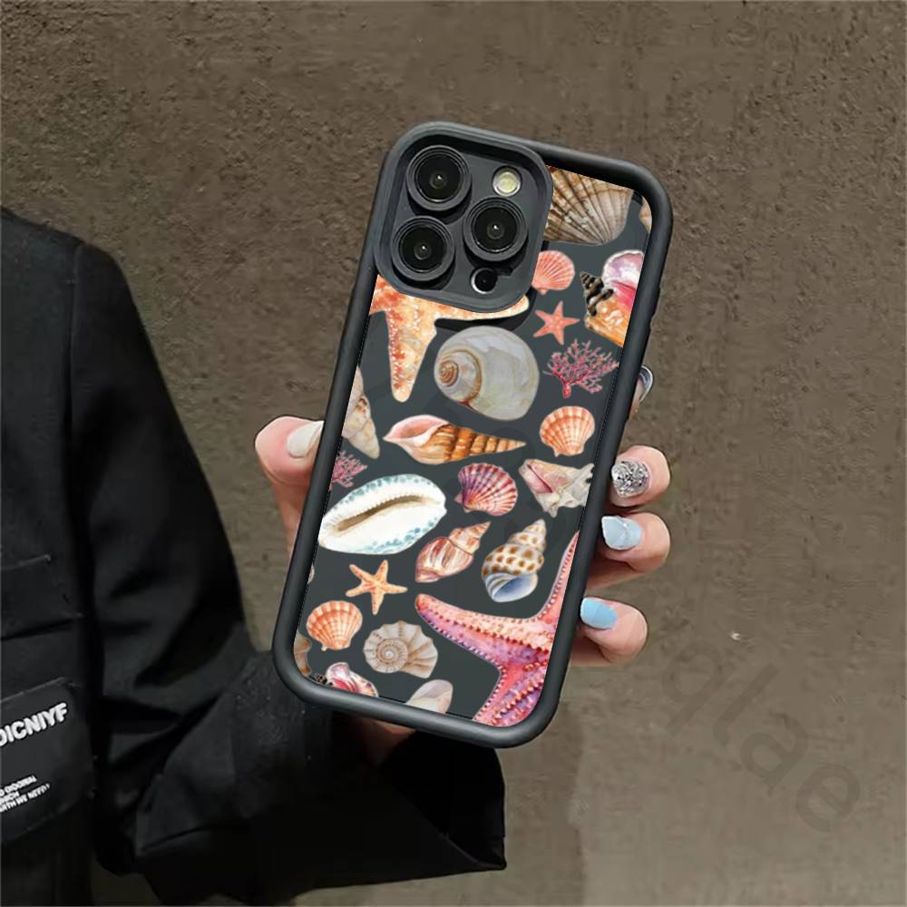 Marine Animals Sea Elements Phone Case For iPhone 11 13 17 15 12 14 Pro Max air Plus SE Soft Matte Cover