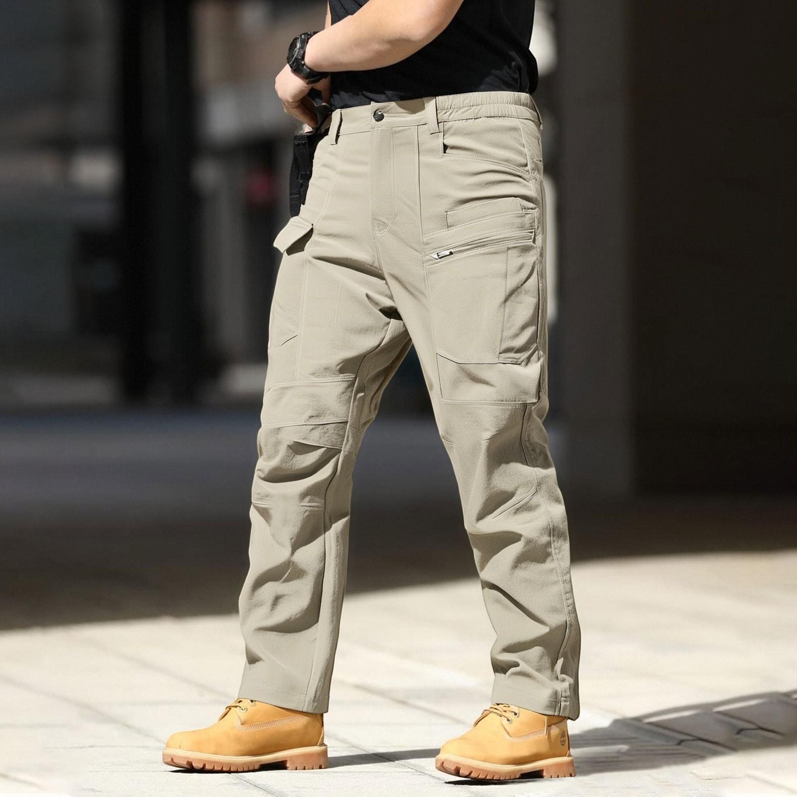 

Мужские рабочие брюки, для работы на открытом воздухе, рыбалки, кемпинга, водонепроницаемые, многокарманные, быстросохнущие рабочие брюки XL хаки