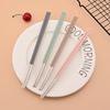 Pink Silver Matte Korean Tableware Set 6Pcs Luxury Cutlery Set Stainless Steel Dinnerware Spoon Chopsticks Flatware Cutlery Set