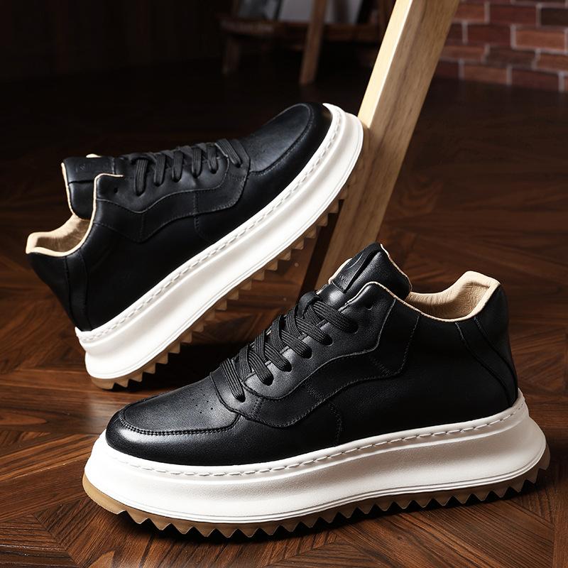 Jesienne i zimowe skórzane buty Martin męskie retro ręcznie robione wysokie casualowe buty męskie brytyjskie wszechstronne platformowe modne sportowe buty na deskorolkę