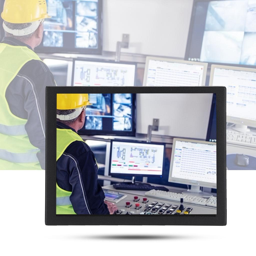Monitor Industrial Embutido Todo em Metal com Tela Touch Resistiva de 8 Polegadas e Resolução 1024x768