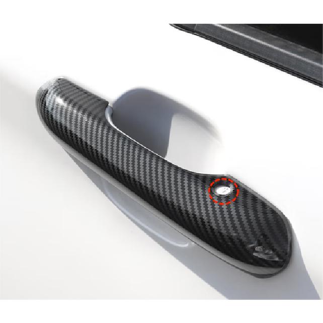 Carbon Fiber Door Handle Smart Keyhole Cover Trim For - Ford Explorer 4P