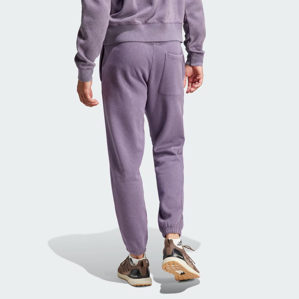 Adidas All Season Garment Wash Pants Solid Color Logo Jogger Knit Sports Pants Men Pants Dark-Gray Violet IJ6933