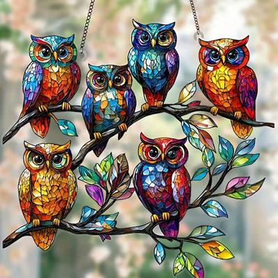 Kleurrijke Uil Huis Buiten Hanglamp - Ideaal voor Woonkamer Slaapkamer Decoratie Perfect Cadeau voor Dierenvrienden