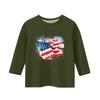 Kinder-T-Shirt mit Rundhalsausschnitt, Dreiviertelärmeln und Dreiviertelärmeln zum Unabhängigkeitstag
