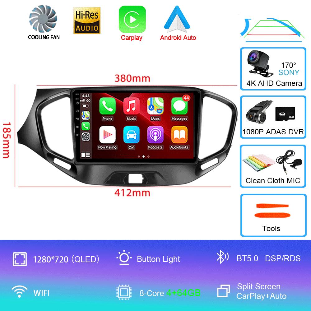 For LADA Vesta Cross Sport 2015-2019 Wireless Carplay Stereo Head Unit 2DIN Screen Android 14 Car Radio Multimedia Navigation 4G