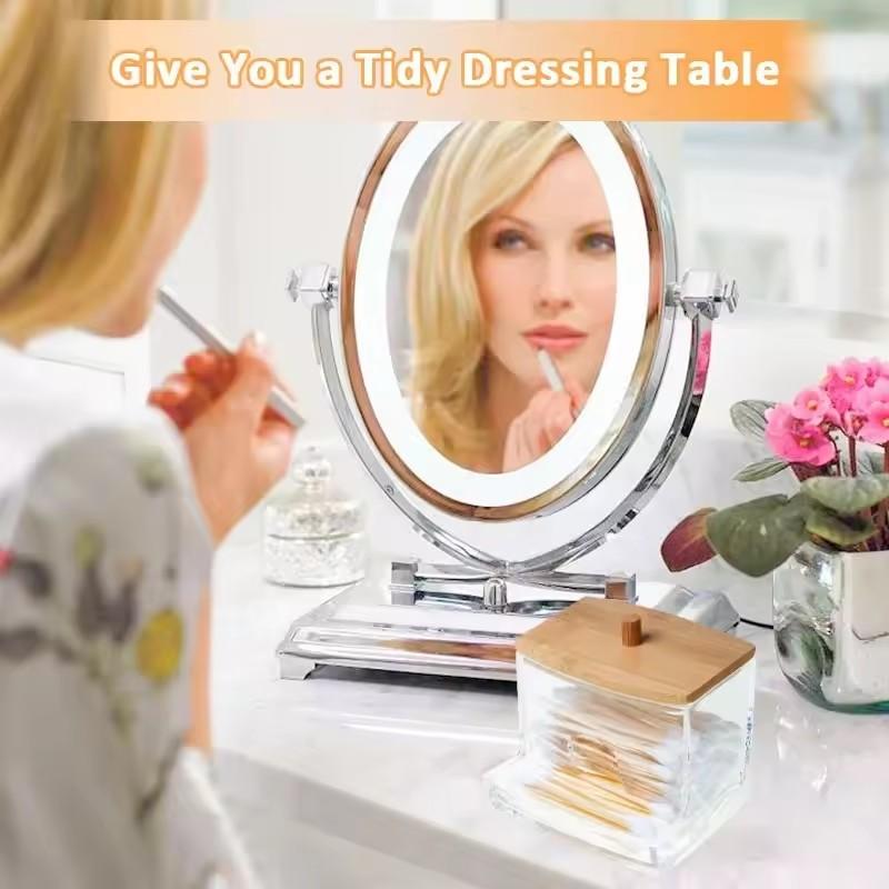 Acrylic Multifunctional Jewelry Container Cosmetic Makeup Cotton Pad Organizer Travel Cosmetic Storage Case Sundries Storage Box