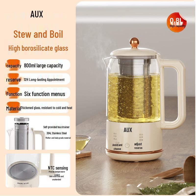 Aux Electric Kettle: Automatic Power-Off Health Pot, 304/316 Stainless Steel for Household Boiling Water.