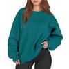 Women's Fashion Long Sleeve Solid Color Round Neck Loose Oversize Pullover Sweater Top