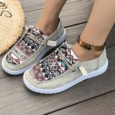 Spring Lace-up Canvas Loafers Women's Shoes Flat Casual Shoes Women's Canvas Shoes Mother Shoes