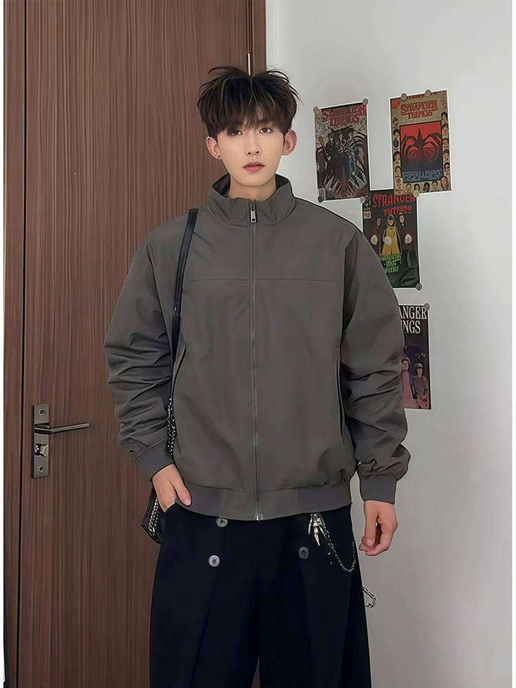 

American flight jacket jacket men s autumn sense ruffian handsome stand-up collar windproof jacket silhouette short baseball uniform M recommends 105-60kg