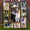 Border Collie Creative Patchwork Pattern Gift for Dog Lovers Soft Blanket Flannel Blanket 1pc
