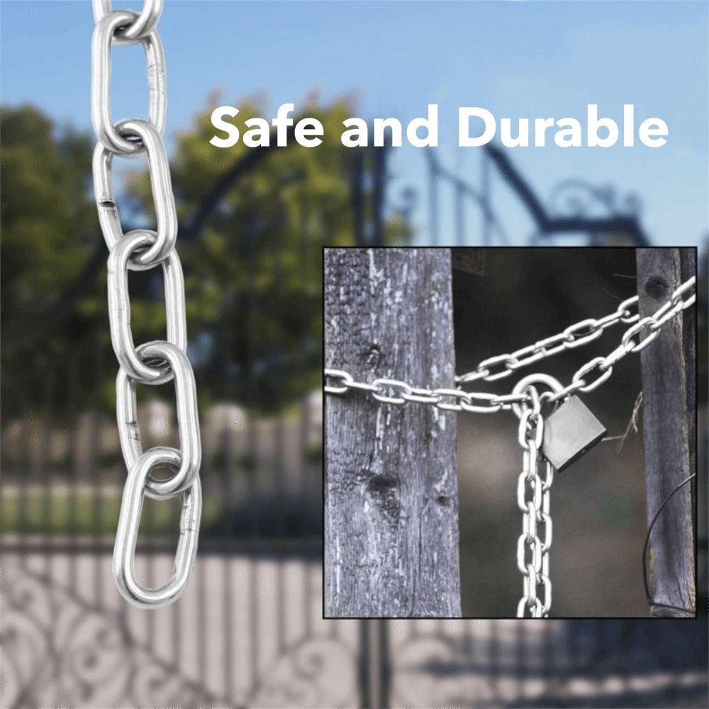 30 Inch Boxing Punching Bag Chain Stainless Steel Silver Sandbag Chain Heavy Duty with 2 Carabiners Hoisting Link Outdoor