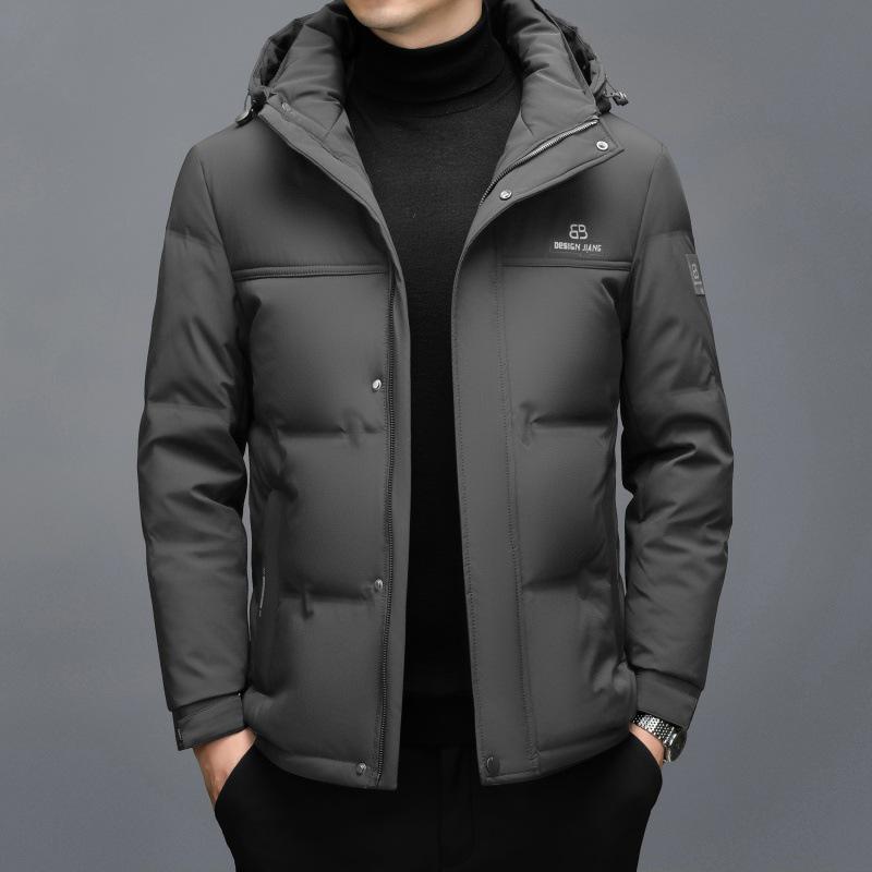 Men's Winter Thick Down Jacket - Short, Plus Size, Casual Loose Fit, 90% White Duck Down