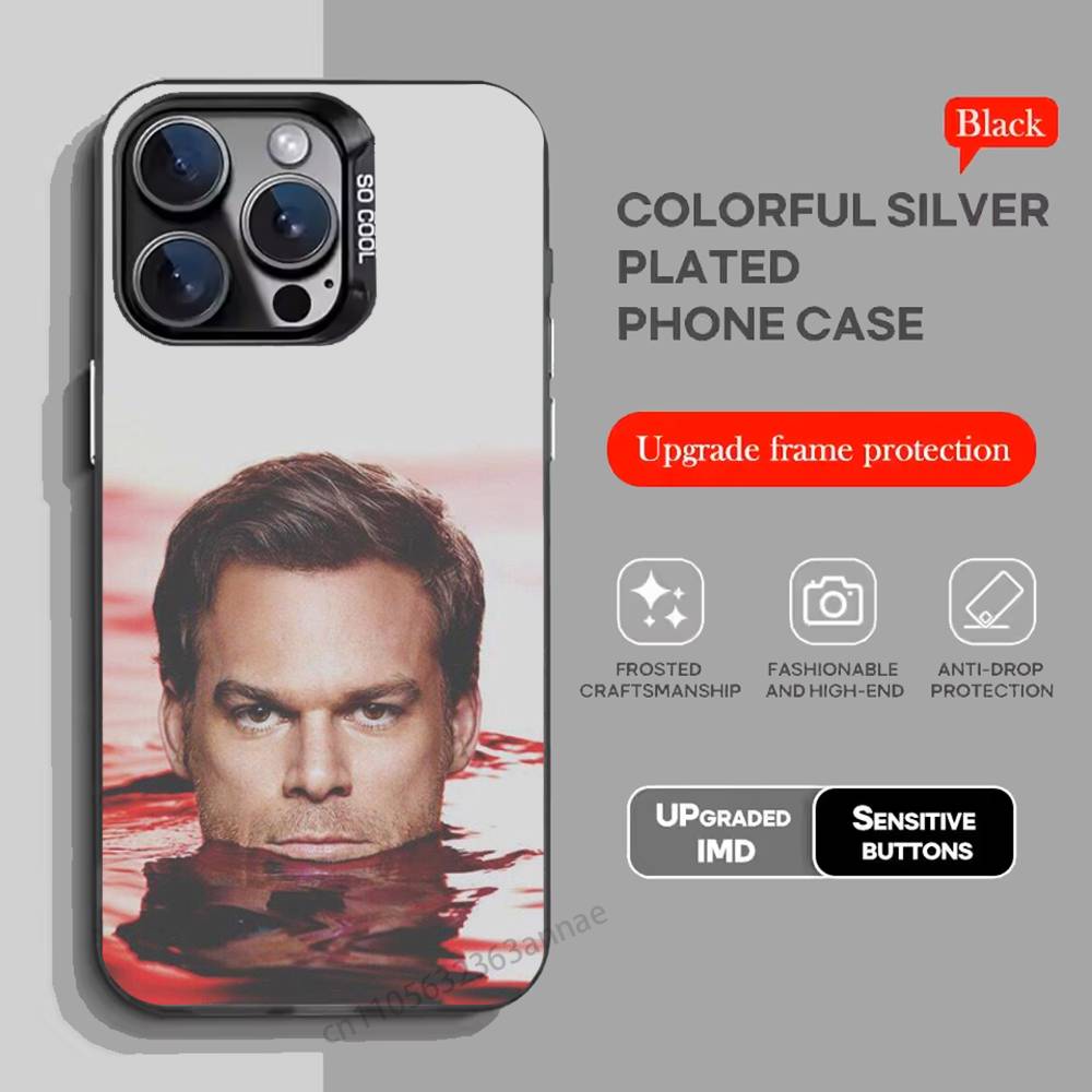 Custodia per Telefono Dexter Morgan Per iPhone 17,16,15,14,13,12,11,Pro,Max,Plus,Mini,X,XS,XR,8,S,SE Morbida Nera