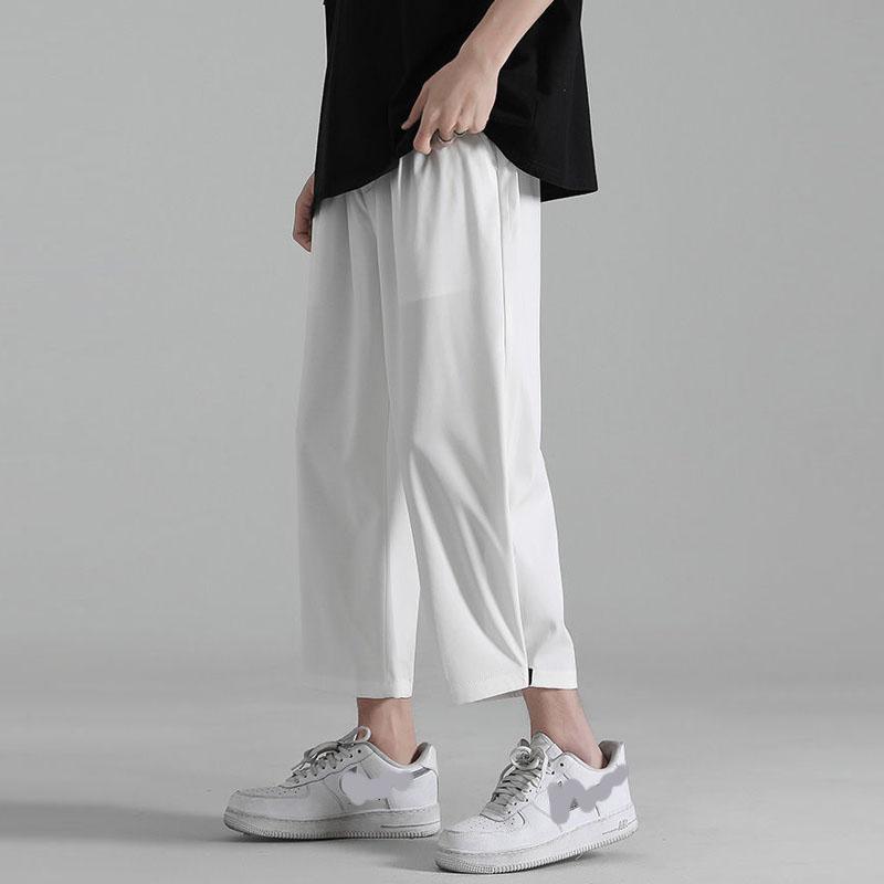 Seda de hielo para hombre Pantalones sueltos de gran tamaño Ropa delgada de  verano Color sólido Secado rápido Pantalones de chándal casuales para  mujeres Pantalones de jogging anchos para hombres comprar a