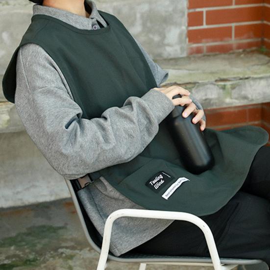 Nylon Apron Waterproof Stain-proof Casual Waistcoat Apron Solid Color Sleeveless Vest Workwear with Pockets for Kitchen Crafting