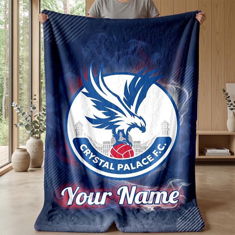 Custom Text Flannel Throw Blanket, Lightweight Cozy Bed Sofa BlanketCrystal Palace