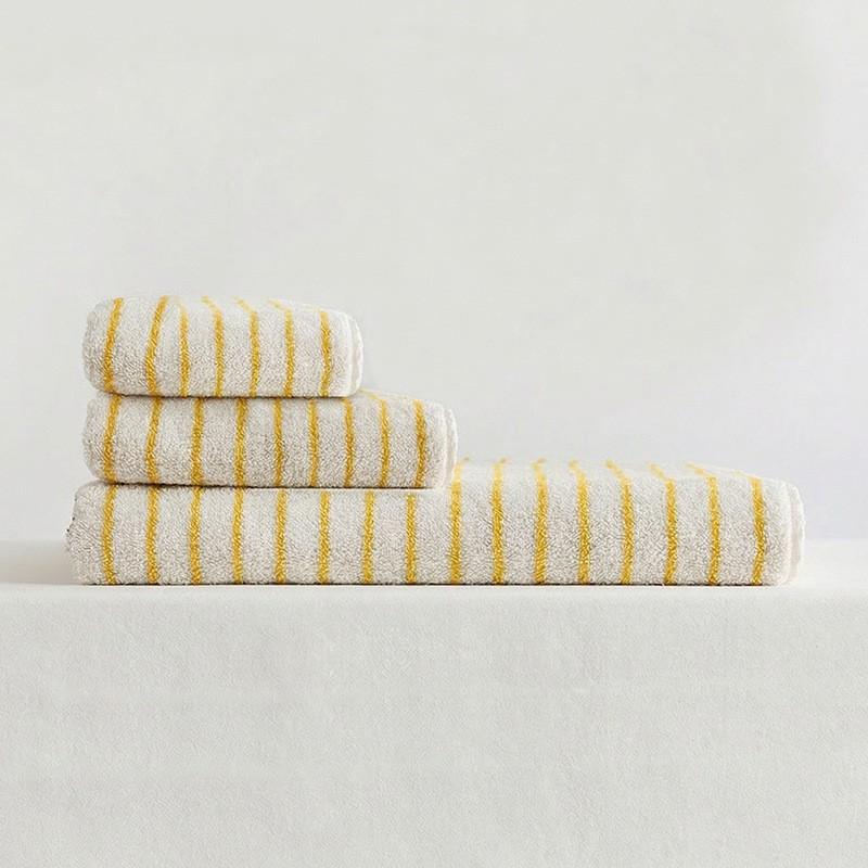 Premium Cotton Striped Towel Set Thick Absorbent Antibacterial Bath Hand Face Home Gym Travel
