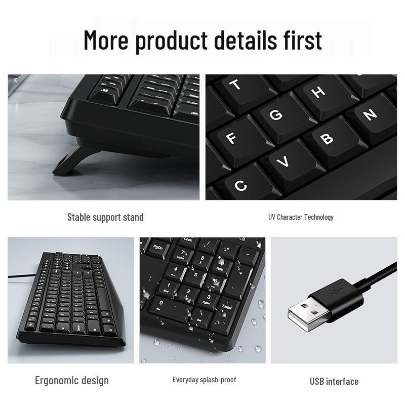 BOW Hangshi K160U Wired USB Universal Keyboard for Laptop & Desktop 