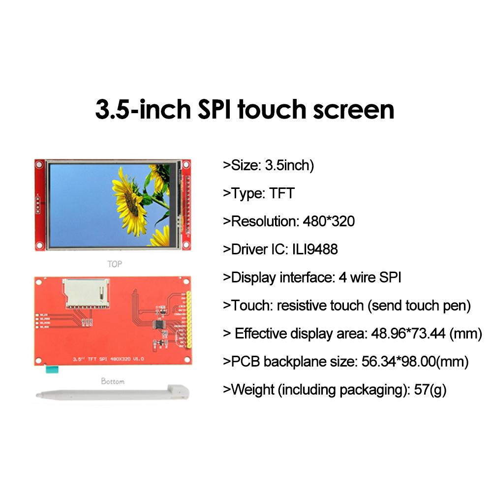 3.5 Inch 4.0 Inch 4 Wire SPI Serial LCD Display Screen Module 480*320 Color Touch Display ST7796S ILI9488 Interface TFT Module