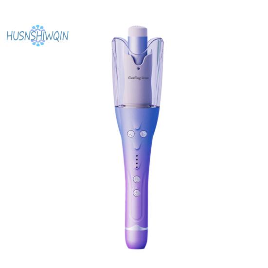 

Автоматическая щипцы для завивки волос в форме цветка розы, прочная укладка, вращение, 3 файла, регулируемая температура, противоожоговая вилка европейского стандарта, быстрый нагрев, автоматические щипцы для завивки волос EU Plug фиолетовый