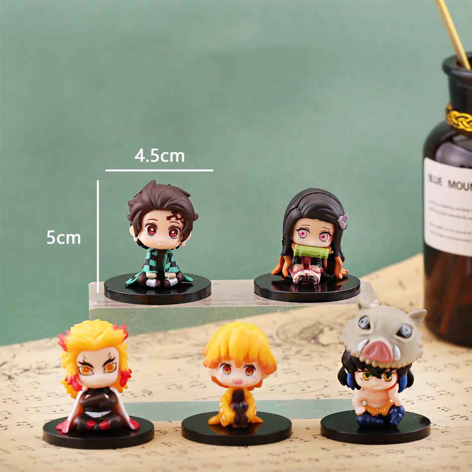 5 Style/Set Sitting Q Version Demon Slayer Ghost Doll Tanjiro Nidouzi Inosuke Zenizu Figure Action Model Movie Figure Toys Dolls Premium Quality