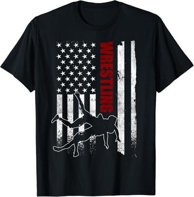 Retro Amerikansk Wrestling Kläder USA Flagga Wrestling Gåva Unisex T-shirt