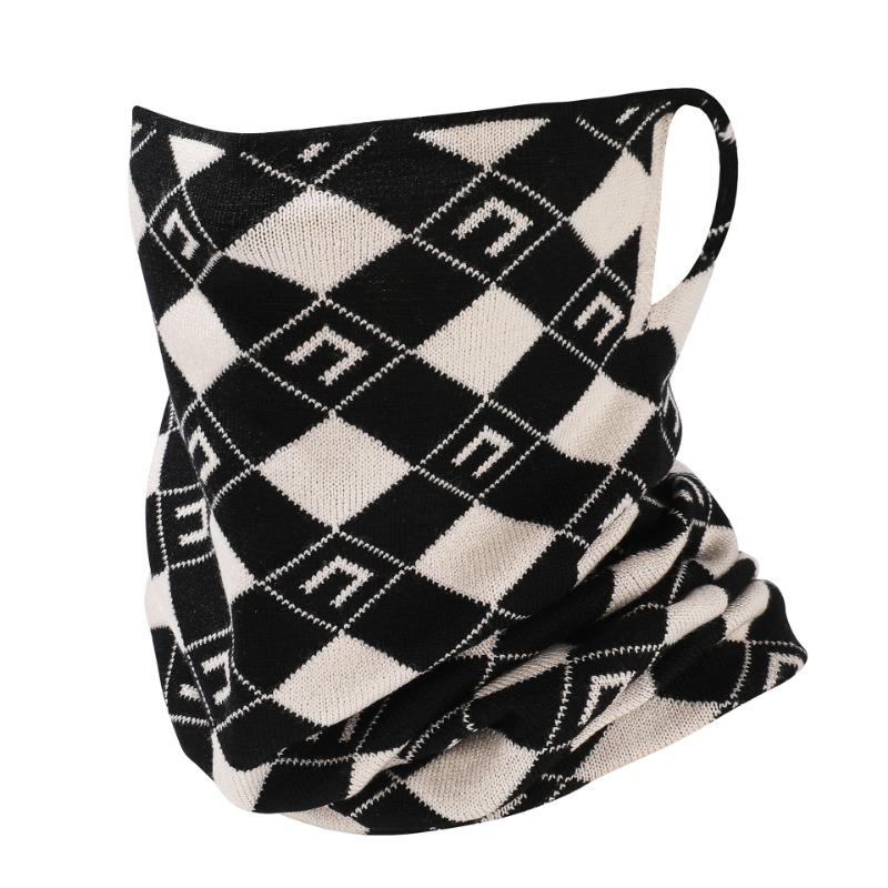 Fashion Versatile Knitted Scarf Autumn and Winter Outdoor Cycling Warm Neck Cover Windproof Half Cover Extended Ear Hanging Mask