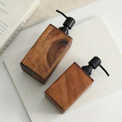 Walnut Press Type Lotion Dispenser Empty Bottle for Shampoo Shower Gel Hotel Toiletries