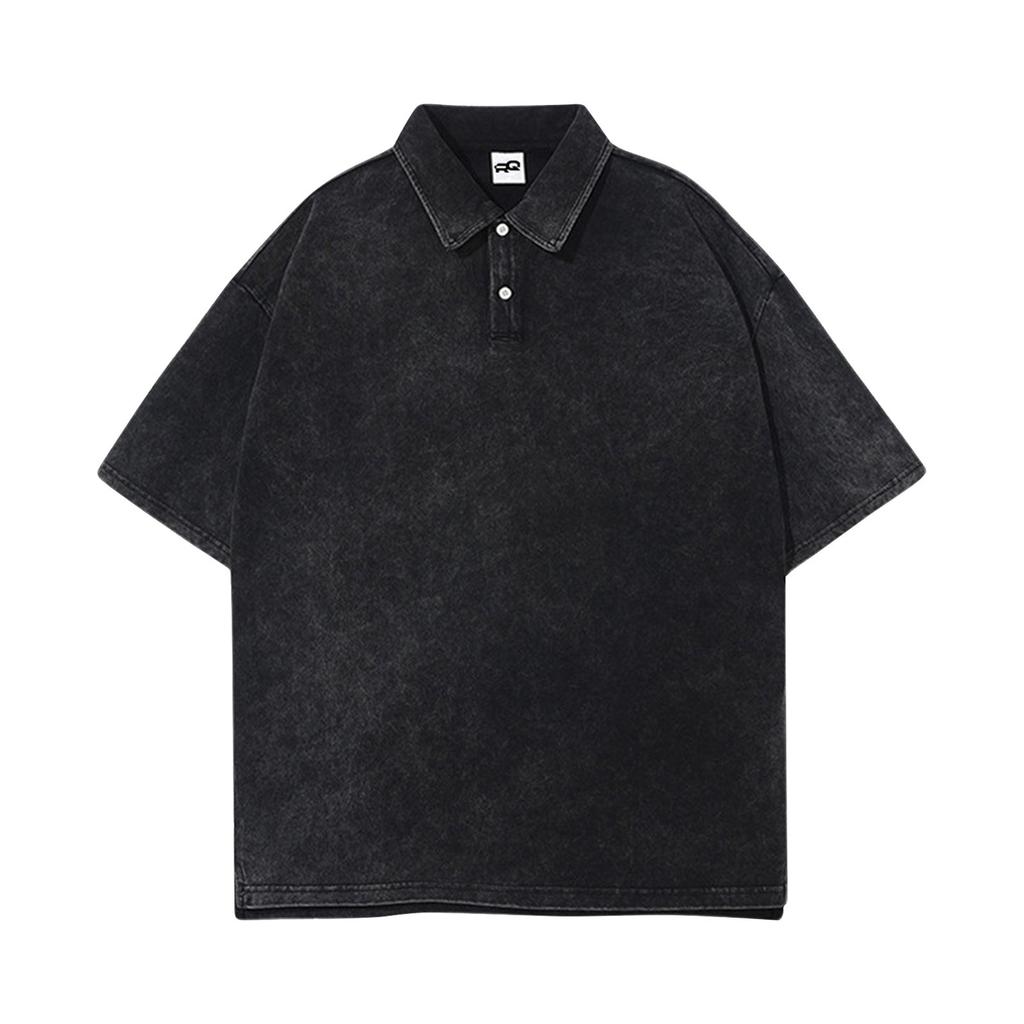 Men's Summer Color Button Lapel Loose Short Sleeve Top
