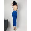 Knock Sexy European and American Ladies Temperament Sheath Long Dress Silm Slim Backless Sling Dress Tall Lengthened