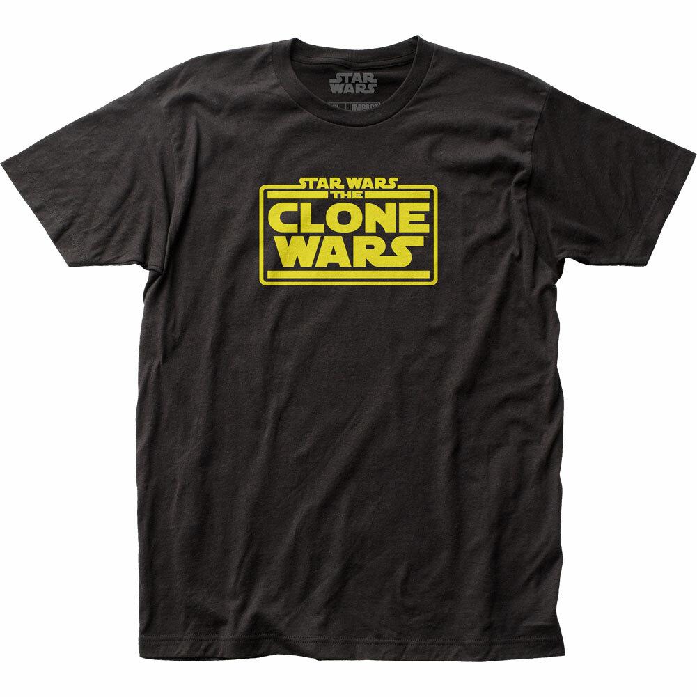 Star Wars Clone Wars Logo T Shirt Licensed Sci-Fi Movie Retro Classic Tee Black S
