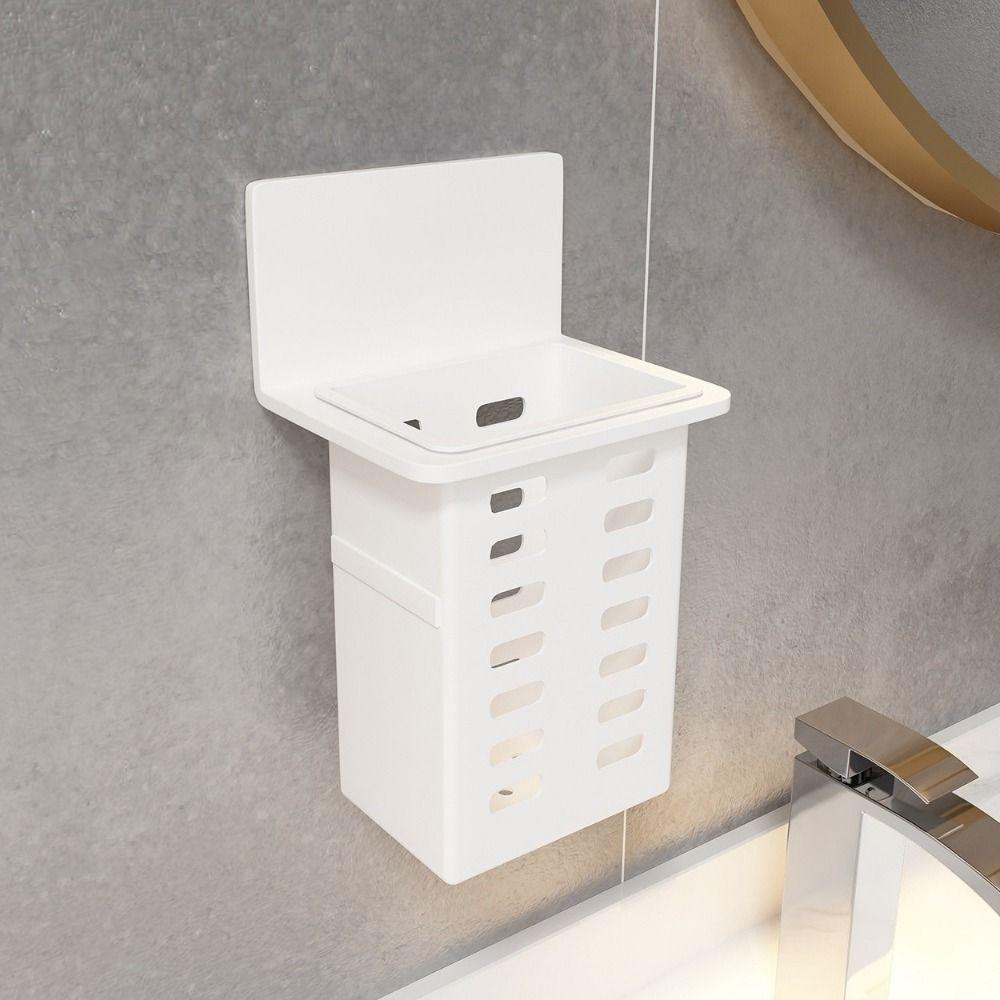 Plastic Wall Mounted Storage Box No Drill Makeup Brush Storage Box Utensils Holder  Office