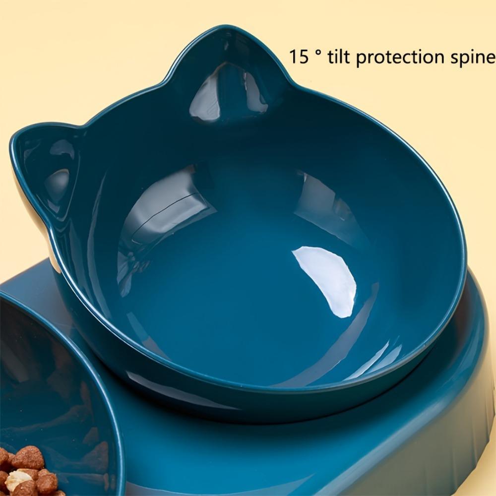 3 In 1 Pet Bowls With Water Feeder Detachable 15° Tilted Cat Bowl Automatic Drinking Feeder Suitable For Small Or Medium Cats And Dogs Decor