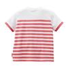 Short Made In Going To Coral Pink [MIKI HOUSE] T-shirt, Sleeve, Border, Logo, Simple, Japan, Boys, Girls, Babies, Kids, Children's Clothing,