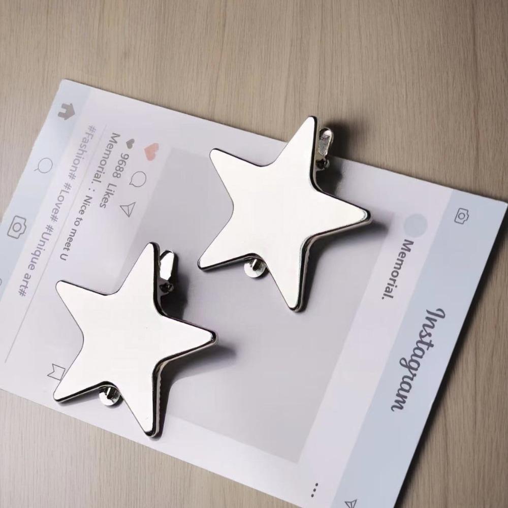 Creative Silver Star Hair Clip Y2K Metal Duckbill Clip Sweet Cool Children Side Clip Kids