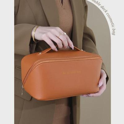 Kosmetiktasche für Damen aus PU-Leder mit großem Fassungsvermögen - Tragbarer High-End-Reise-Kulturbeutel