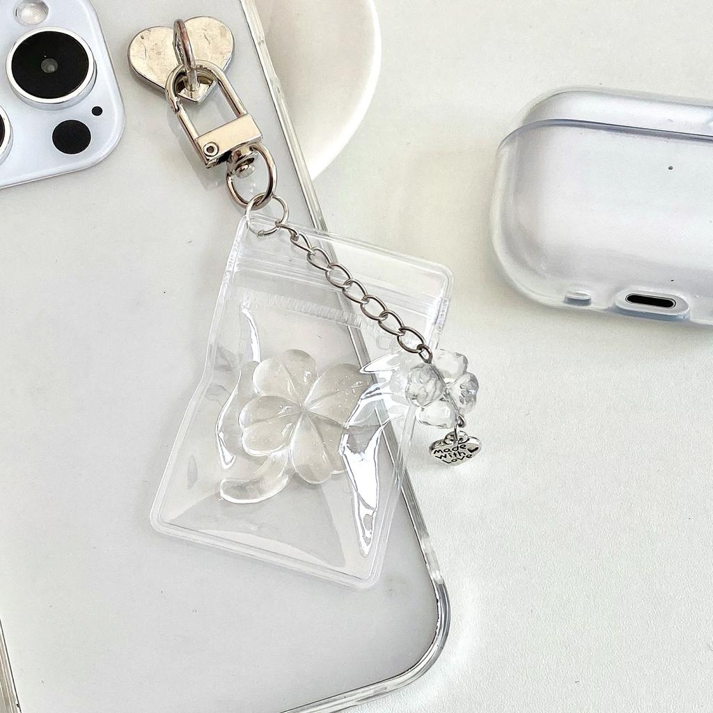 Adorable Four Leaf Clovers Pendant for Bags Or Keys Handmade Keychain Lanyard Phone Strap Stylish Cellphone Decoration