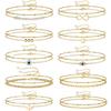 Stainless Steel Double Layer Bead Chain Bracelet Set: Fade-Resistant 18K Gold Round Disc for Women.