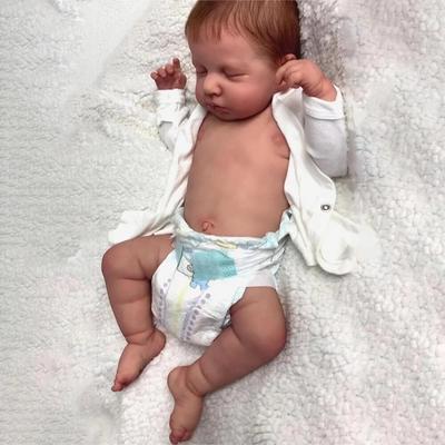 49 cm kogu keha silikoonvinüülist vastsündinud beebinukk Loulou uinuv elutruu pehme puudutusega Kaisutav taassündinud väikelapsenukk Mitmekihiline 3D-värvitud nahaga beebinuku mänguasi
