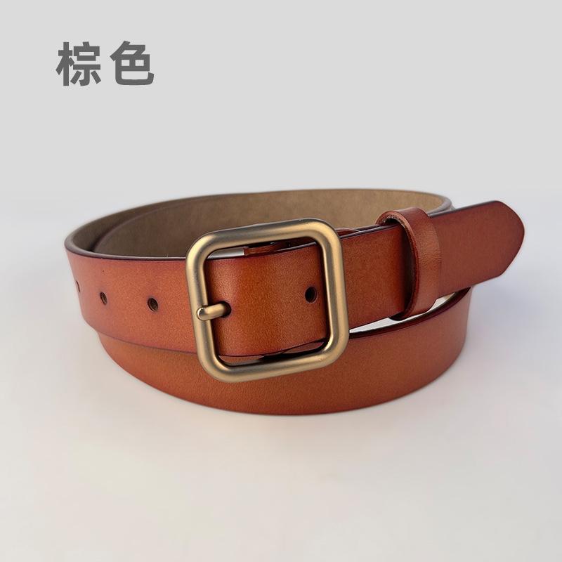 

Четыре сезона в наличии новый кожаный ремень женский с пряжкой-игольчатой пряжкой кожаный повседневный универсальный ретро ремень японская пряжка джинсовый ремень 105cm
