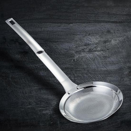 Stainless Steel Oil Skimmer Fine Mesh Wire Colander Strainer Flour Kitchen Spoon