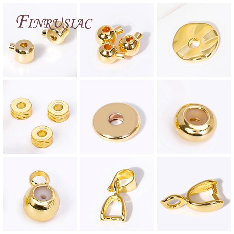 4/5/8MM 18K Gold Plated Wave Flat Spacer Beads,Wave Curling Round Bead Separators DIY Beading Jewelry Making
