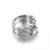 INS Fashion Simple Ring Set For Women Luxury Elegant Style Cubic Zircon Silver Color 2PCS Wedding Engagement Fashion Jewelry
