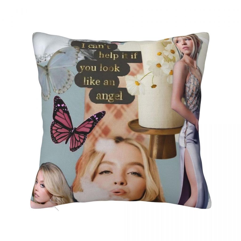 Sydney Sweeney American Actress Photo Pillow Cover Cushion Cover Square Pillow Case Pillowcases For Sofa Bedroom Home Decor