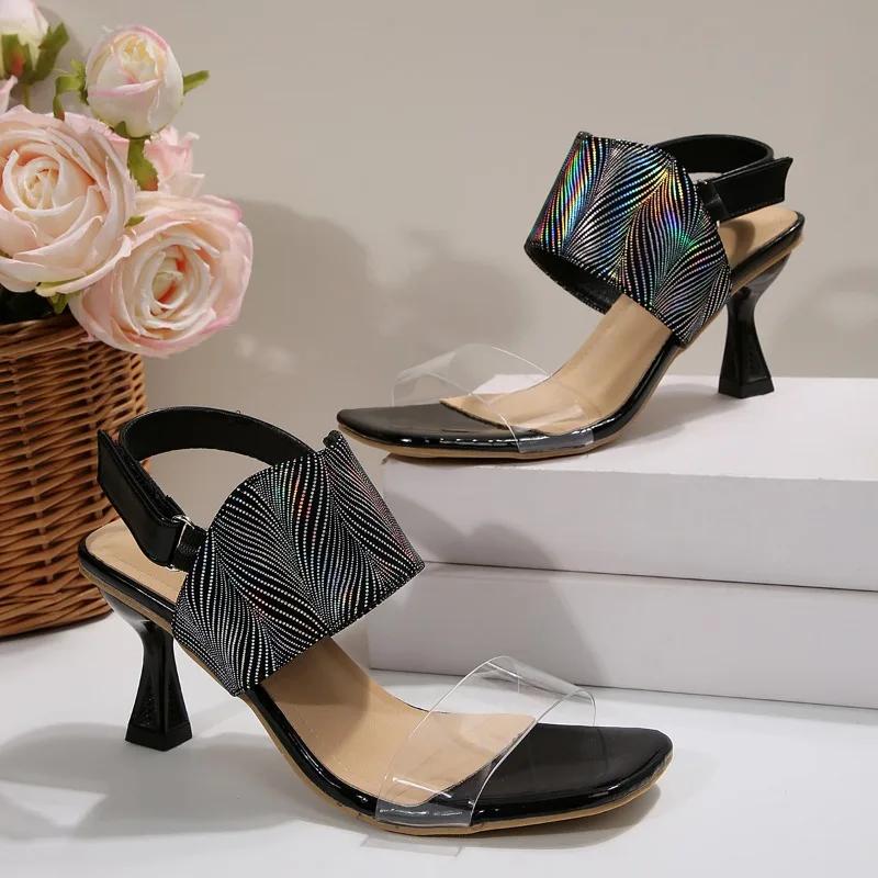 2025 Shoes for Women Buckle Strap Women's Sandals New Crystal Party Best Seller Summer Plus Size Open Toe Heeled Sandals