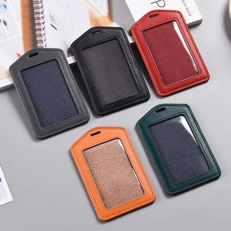 Genuine Leather ID Badge Holder for Work
